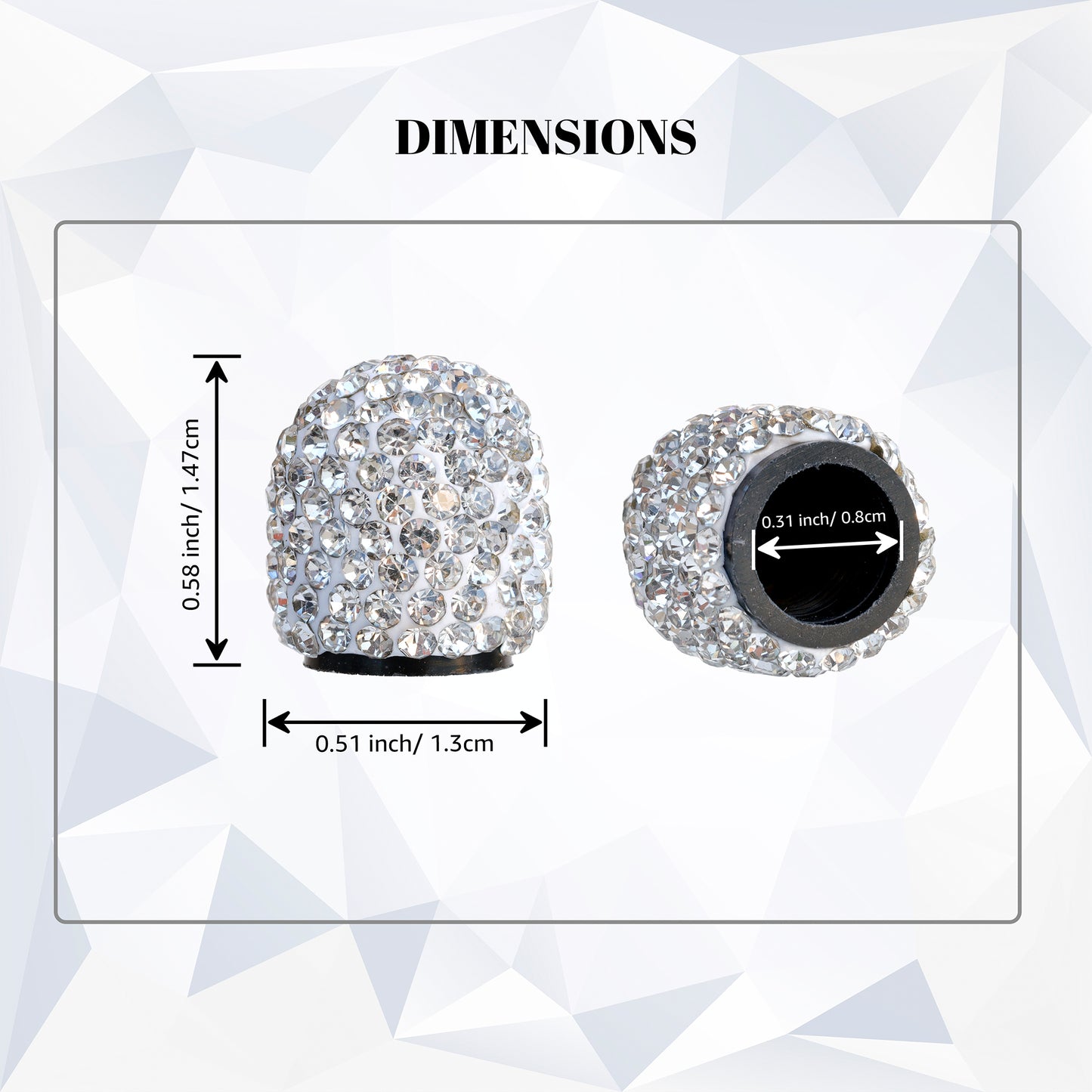 Bling Tire Valve Caps – 4 Pack Crystal Rhinestone Valve Stem Covers