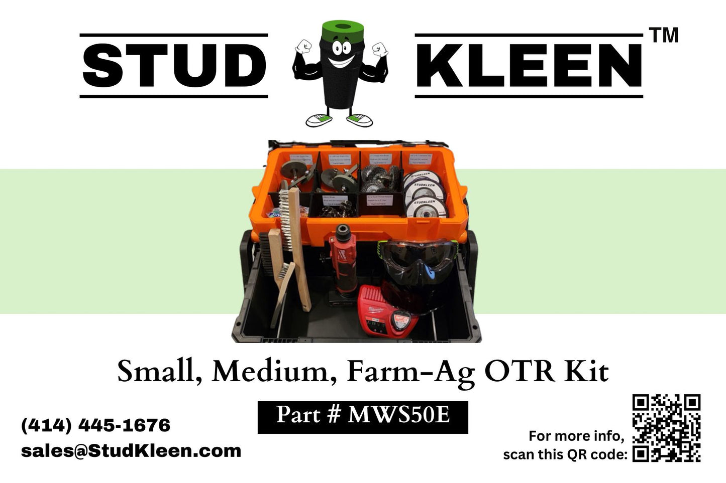 OTR Kit with 3/8" Quick Connect (2) Extended Life Batteries, Charging Unit and Soft Case (#MWS50E)
