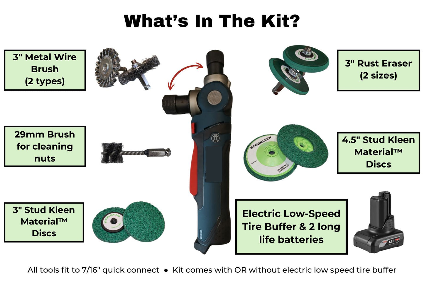 OTR Kit with 3/8" Quick Connect (2) Extended Life Batteries, Charging Unit and Soft Case (#MWS50E)