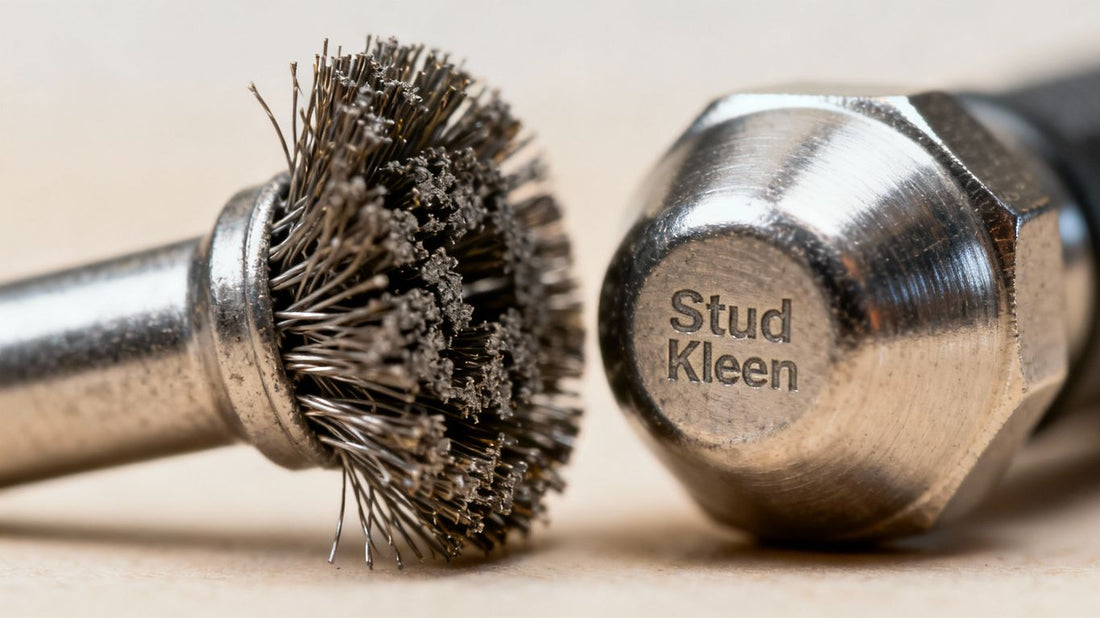 Stud Kleen and wire brush side-by-side.