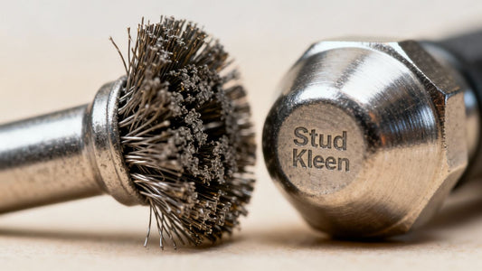 Stud Kleen and wire brush side-by-side.
