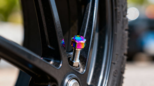 Close-up of a cool, decorative bicycle valve cap.