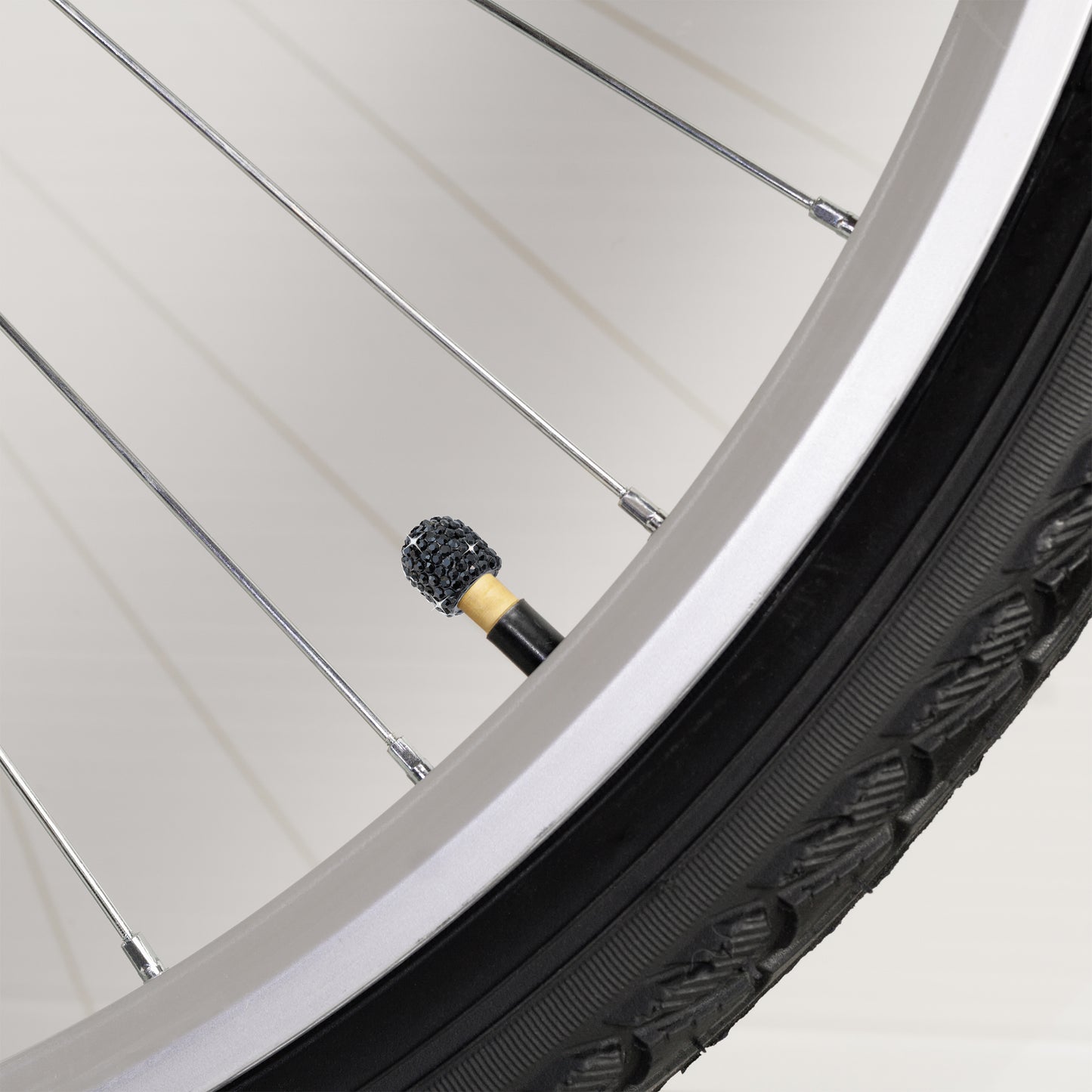 Black Bling Tire Valve Caps - Luxury Crystal Car Accessories
