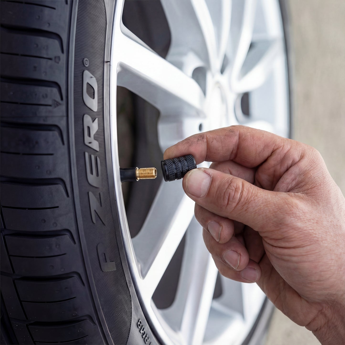 Black Aluminum Tire Valve Caps (4-Pack) – Rust-Resistant Metal Valve Stem Covers